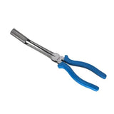 a pair of pliers with blue handles