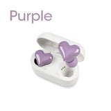 a pair of purple hearts in a white box