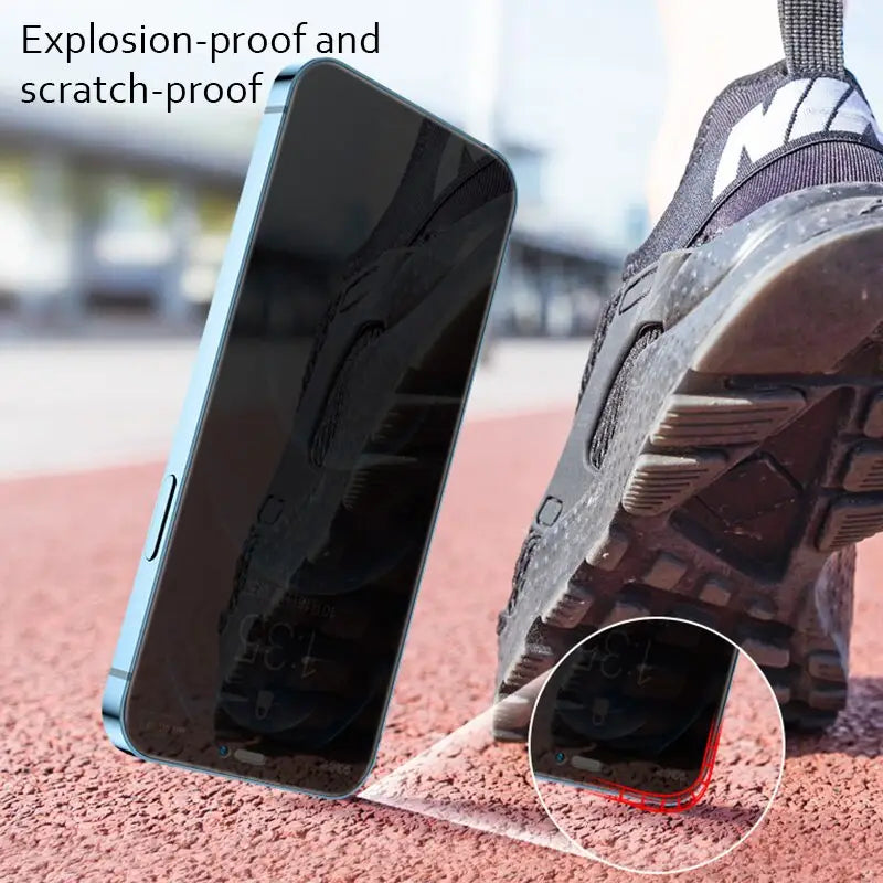 a pair of shoes and a phone on a track