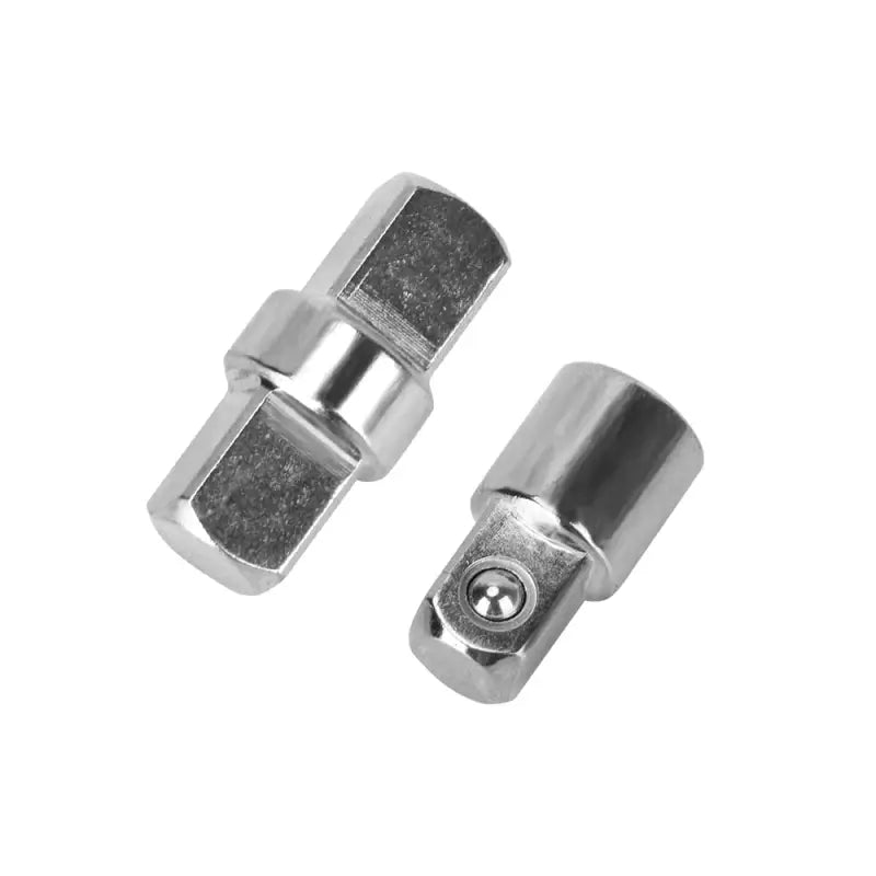 a pair of stainless steel fittings