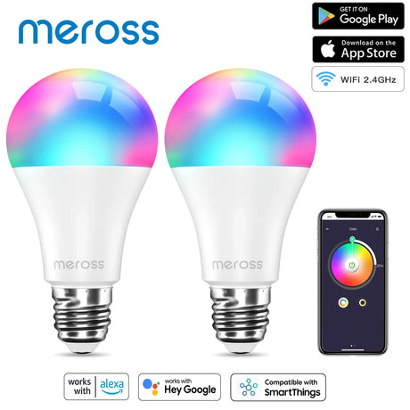 a pair of two smart light bulbs with a remote control