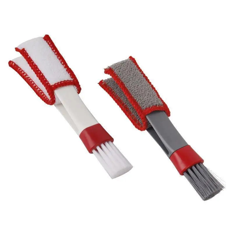 a pair of red and white brushes