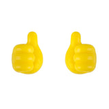 a pair of yellow plastic thumbs