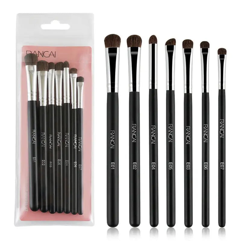 a set of six makeup brushes in a package