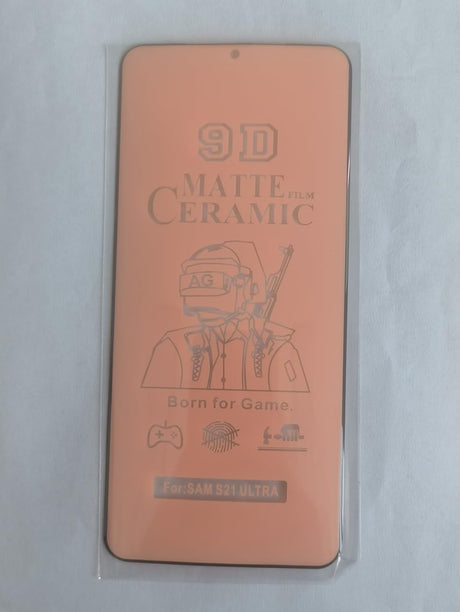 Peach-colored 9D matte ceramic screen protector.