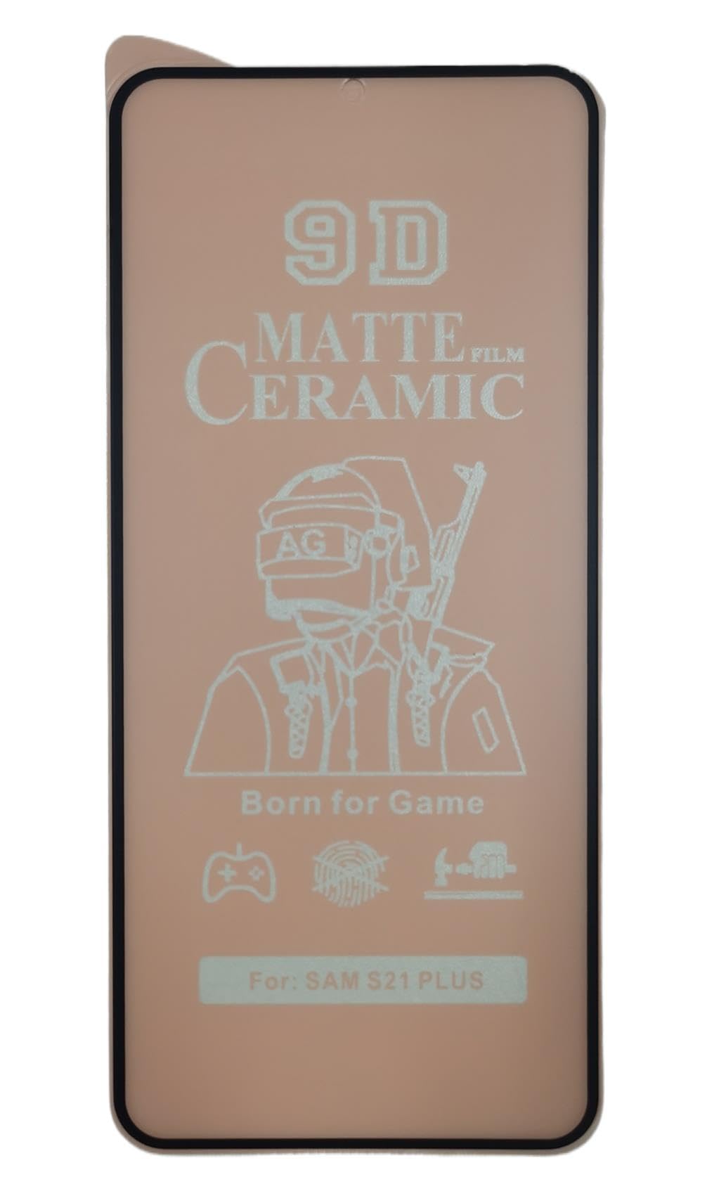 Peach-colored 9D matte ceramic screen protector.