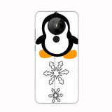 a penguin with a flower in his mouth phone case