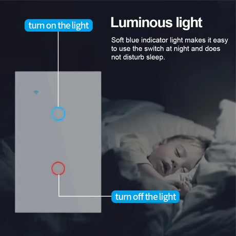 A person is sleeping in bed with a light on