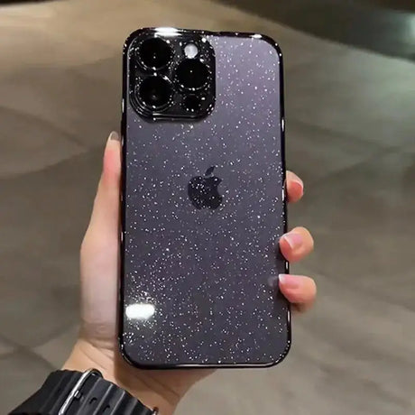 A person holding a black iphone case