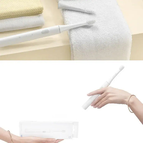 A person using a brush to clean a towel