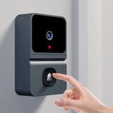 A person is pressing a button on a smart lock