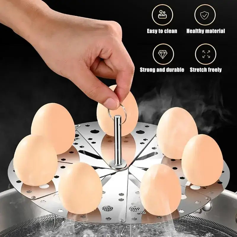 a person is putting eggs into a frying pan