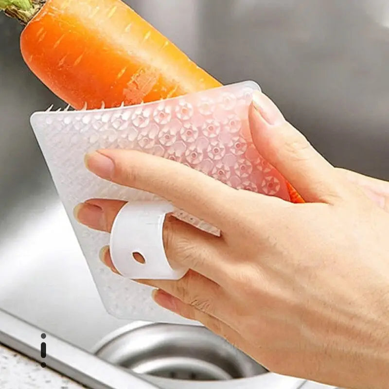 a person holding a carrot in a paper bag