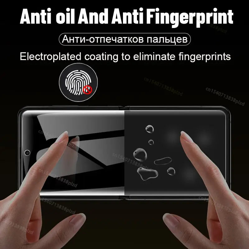 a close up of a person holding a cell phone with fingerprints on it