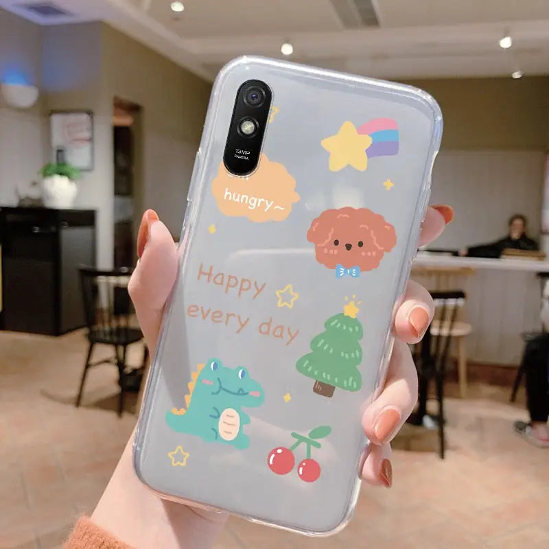 a person holding a phone case with a cartoon design