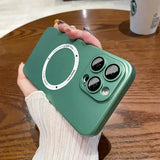 a person holding an iphone case with a green case
