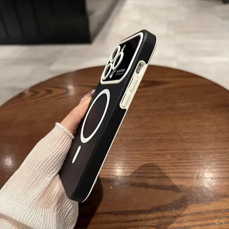a person holding a phone with a finger on it