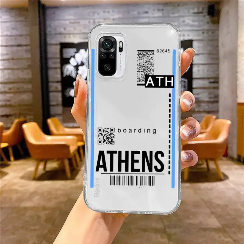 a person holding a phone case with the text, `’s a thing of athens