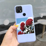 a person holding a phone case with a photo of roses