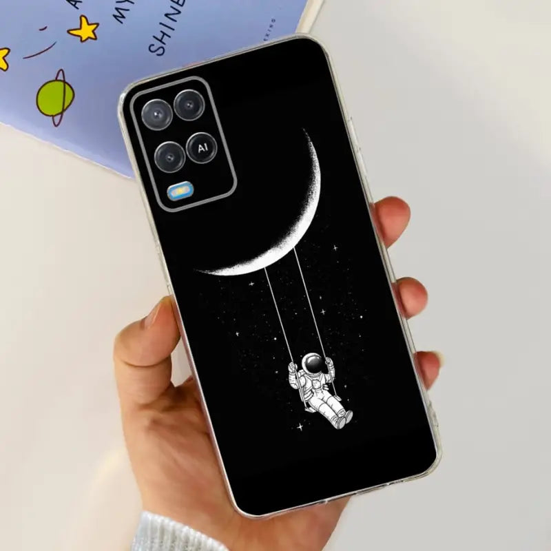 a person holding a phone with a cartoon drawing on it