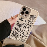 a person holding a phone case with a drawing on it