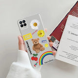 a person holding a phone case with a teddy bear