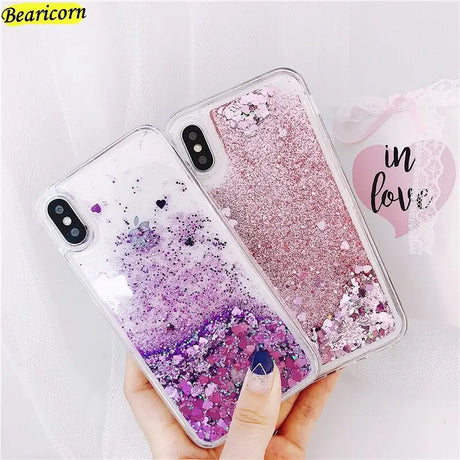 glitter liquid liquid phone case for iphone