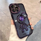 a person holding a phone case with a purple phone
