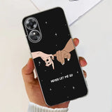 a person holding a phone case with the words never me do