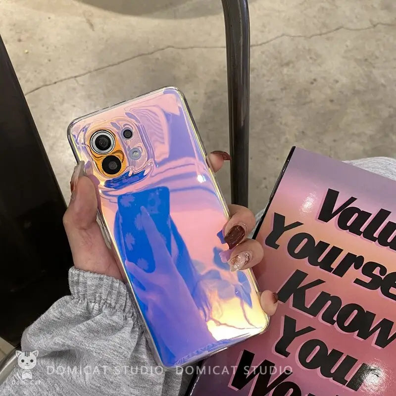 a person holding a phone case with the words, you are not here