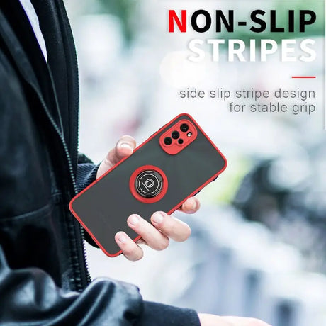 a person holding a phone case with the text, no slip