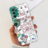 a person holding a phone case with a drawing on it
