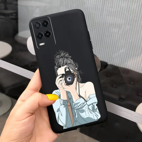 a person holding a phone case with a cartoon character on it