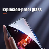 a person holding a phone with the text explosion glass