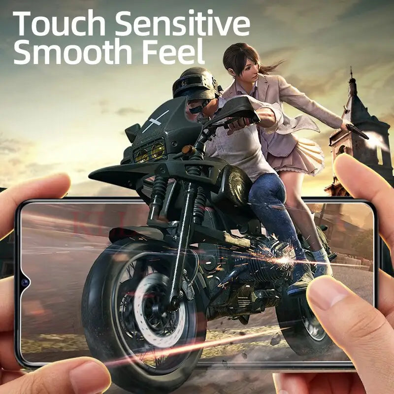 a person holding a phone with a motorcycle on it