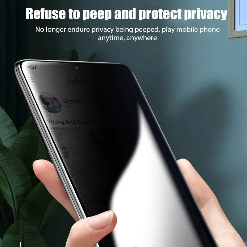 a person holding a phone with the text rise to pee and protect privacy