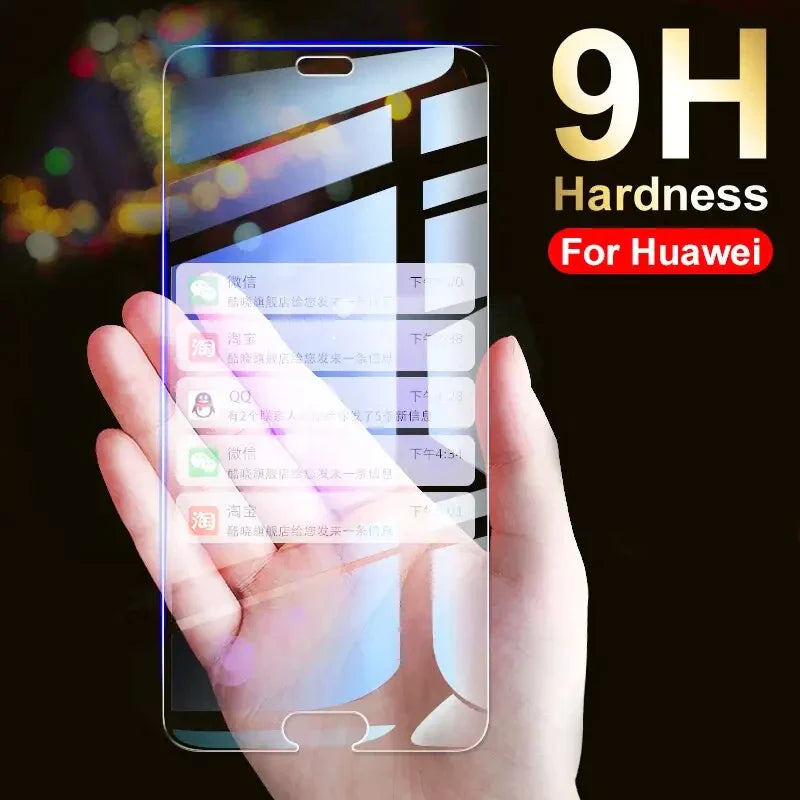 a person holding a phone with a screen that has a 9h hardness for hua