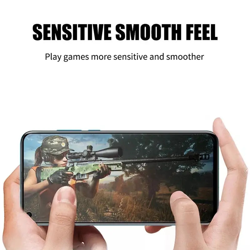 a person holding a phone with the text sensitive mobile