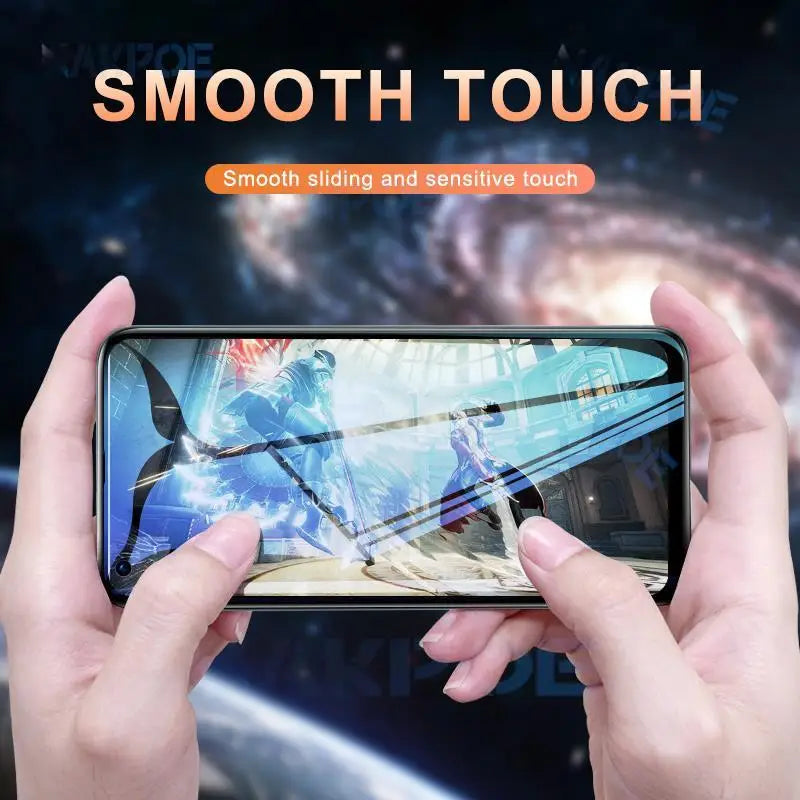 a person holding a phone with the text,’smothech ’