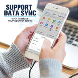 a person holding a phone with the text support data sync