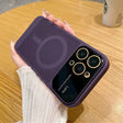 a person holding a purple iphone case