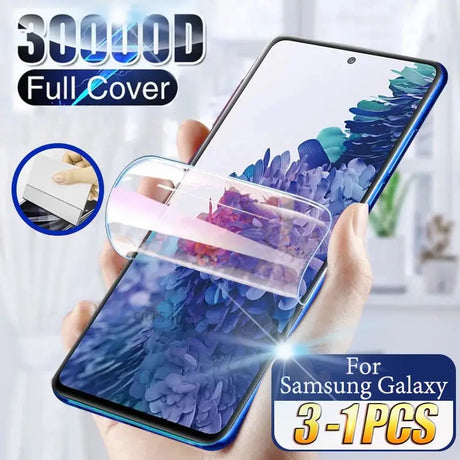 a person holding a samsung galaxy s9 plus with a screen protector