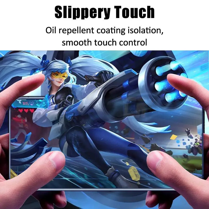 a person holding a phone with the text super touch