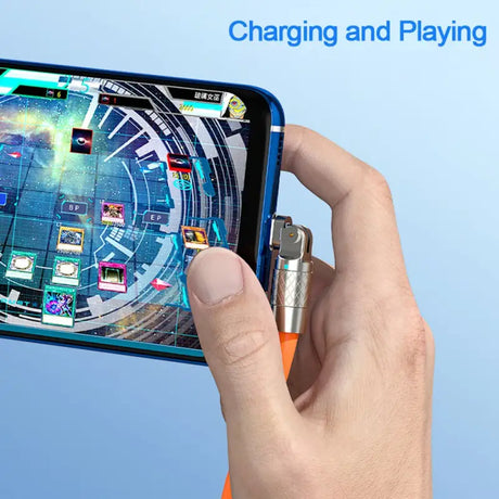 a person holding a smartphone with a game on it