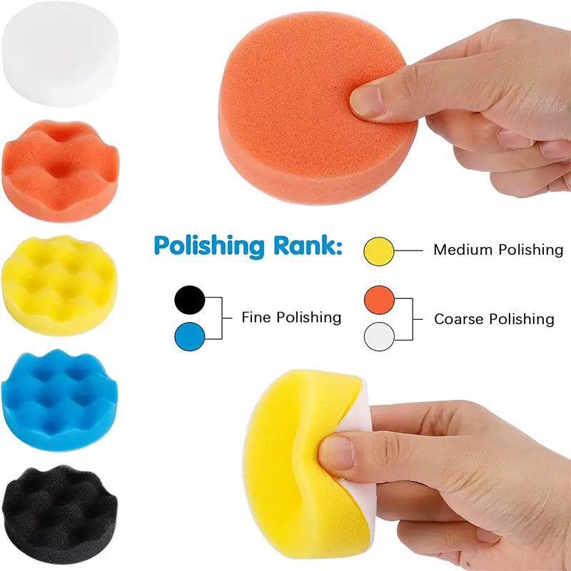 a hand holding a sponge sponge with different colors