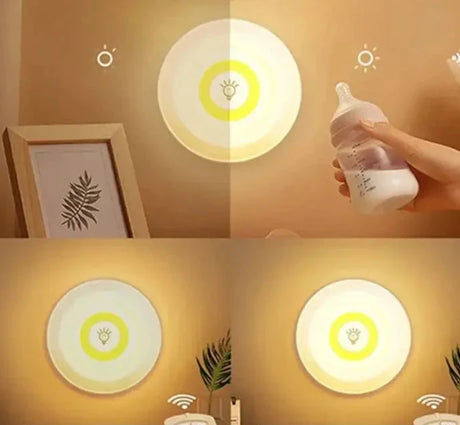 A person is using a light bulb to light up a wall