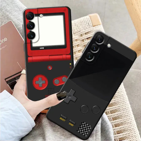 A person holding a nintendo phone case