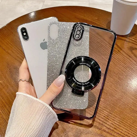 a person holding a phone with a camera on it