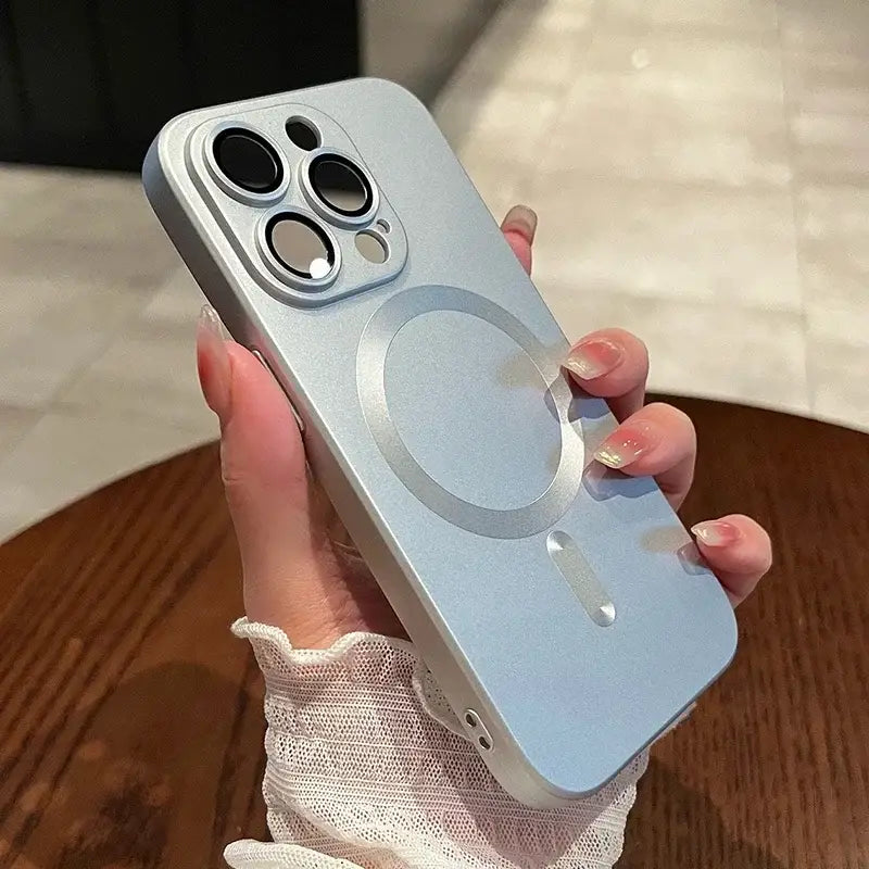 a person holding a phone with a camera