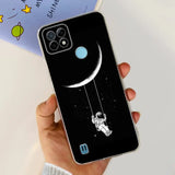 a person holding a phone with a cartoon design on it